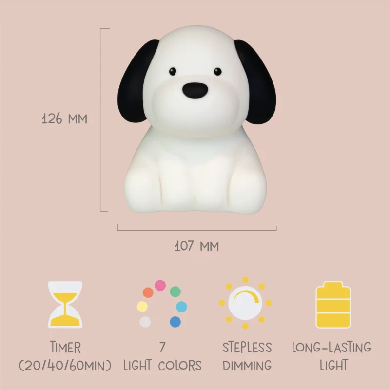 Lampka LED Pies Benny Beagle z płynną regulacją jasności i ciepłym światłem