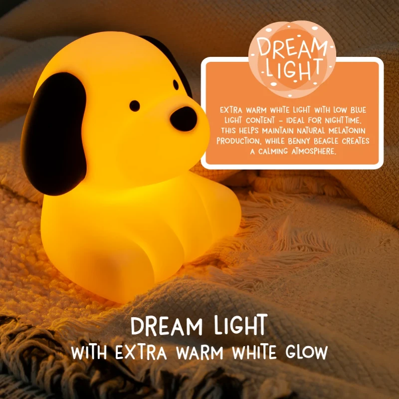 Lampka nocna LED Pies Benny Beagle DreamLight RGB | Eggy & Friends