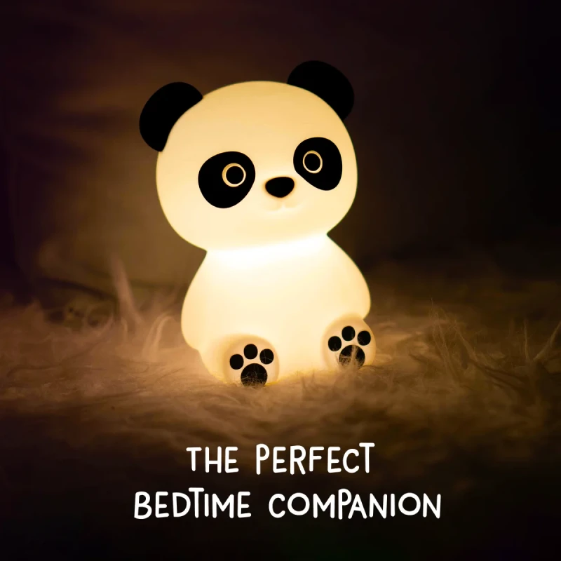 Silikonowa lampka nocna Panda Paddy Panda z 7 kolorami RGB i timerem