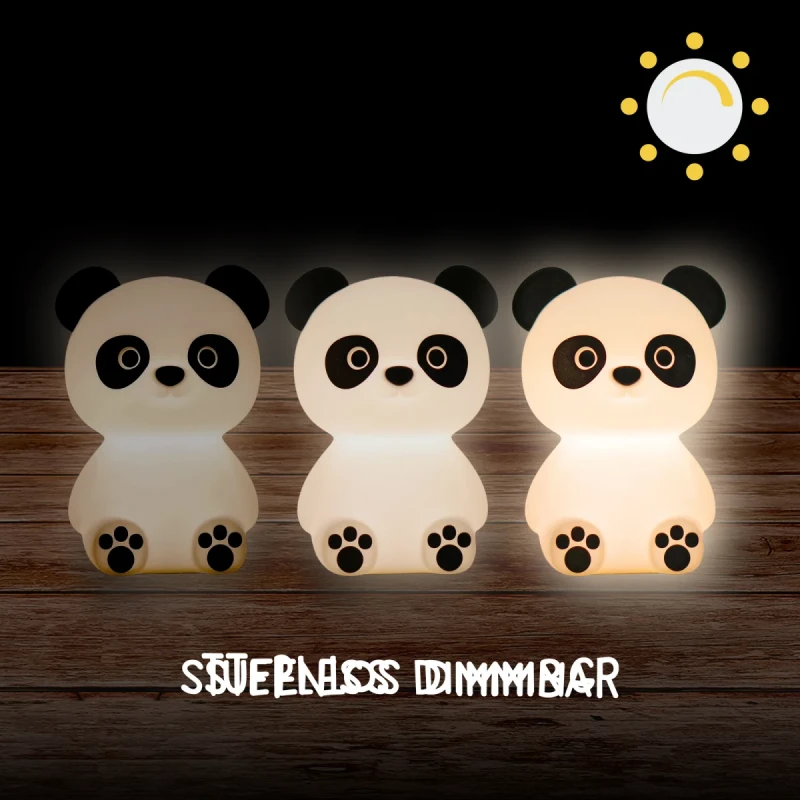 Lampka nocna LED Panda z ciepłym światłem i kolorowym podświetleniem RGB