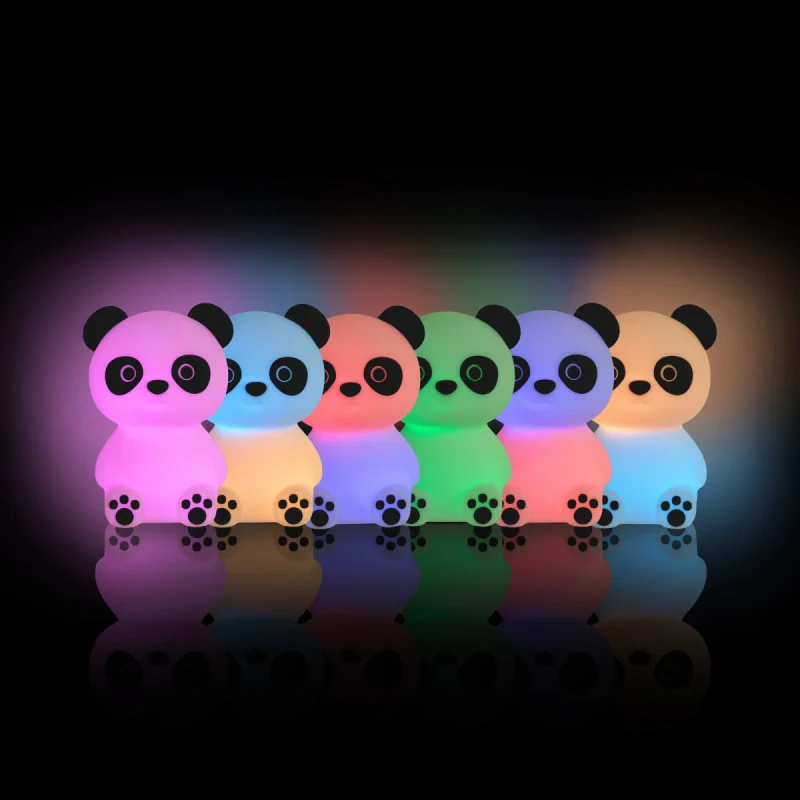 Bezpieczna silikonowa lampka nocna Panda do pokoju niemowlęcia i dziecka
