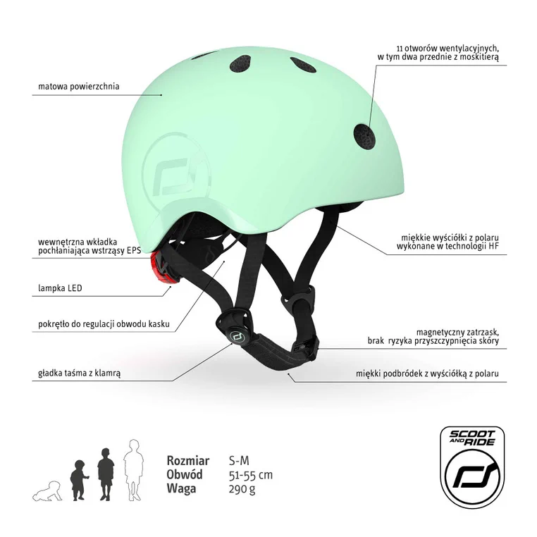 Kask Scoot&Ride Kiwi z regulacją obwodu i wentylacją