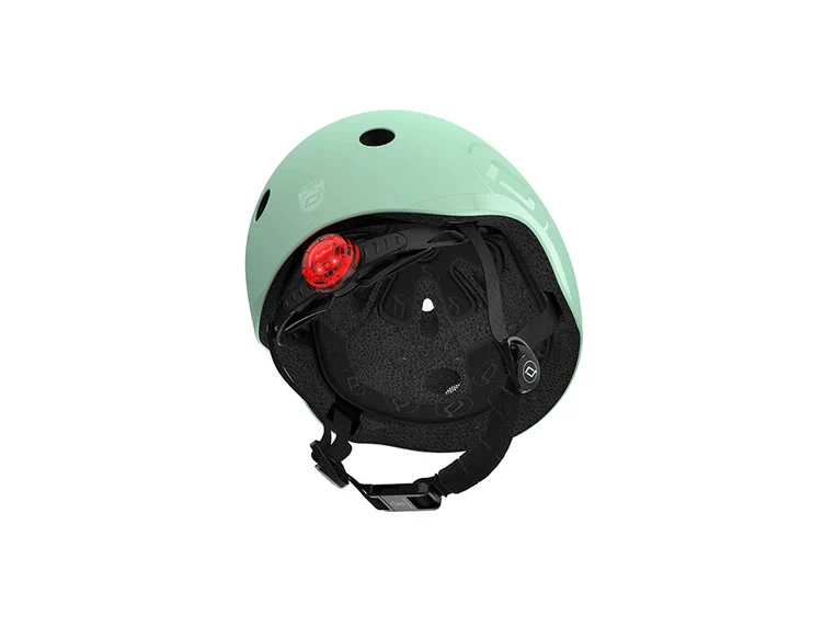 Kask Scoot&Ride S-M Kiwi 3+ z lampką LED | Kask dziecięcy 51-55 cm