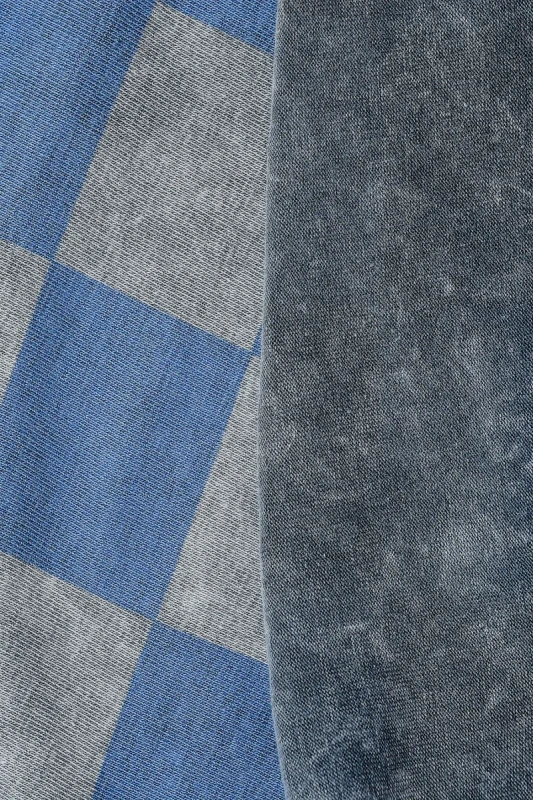 Koszulka dziecięca BOOSO TEE BLUE VINTAGE CHECKED przód