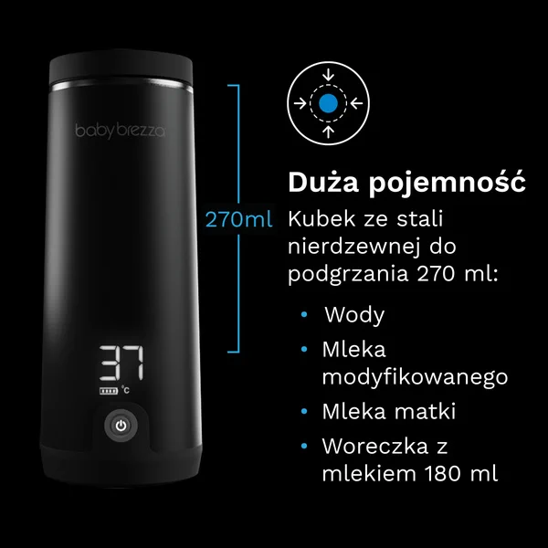 Przenośny podgrzewacz Baby Brezza pojemność 270 ml stal nierdzewna