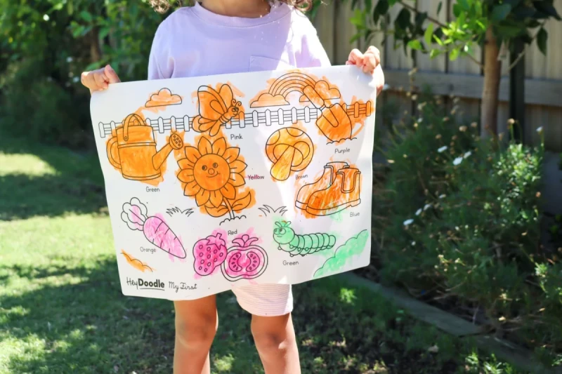 Mata edukacyjna HeyDoodle Nauka Kolorów do wielokrotnego kolorowania dla dzieci