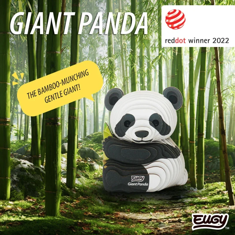 Zawartość zestawu Eugy Wielka Panda 42 elementy klej i oczka