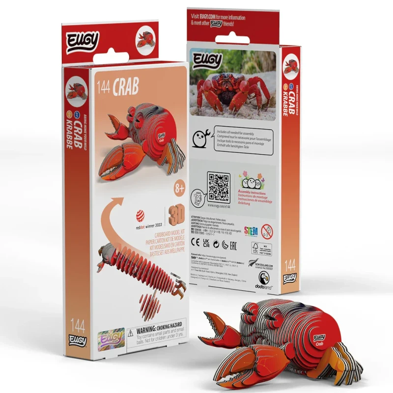 Eko układanka 3D Eugy Krab EG_144 opakowanie i gotowy model