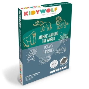 Wkłady uzupełniające do tabletu KIDYDRAW-MINI Animals around the world and Oceans & Pirates 5 lat+ KIDYWOLF REFIL-DRAW-MINI-AAW-OPI
