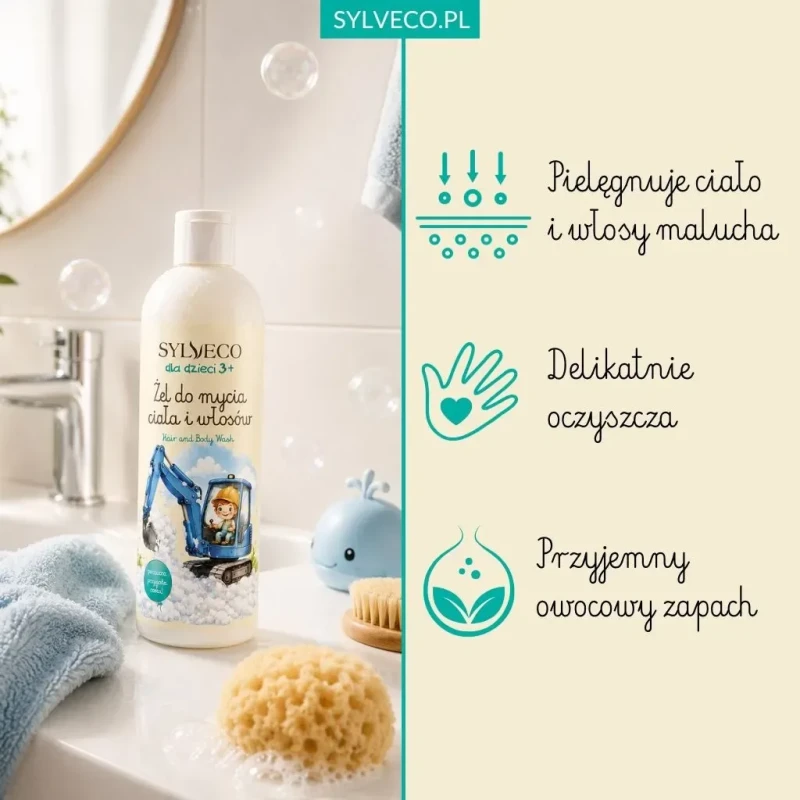 Żel do mycia ciała i włosów SYLVECO dla dzieci 3+ podczas codziennej kąpieli