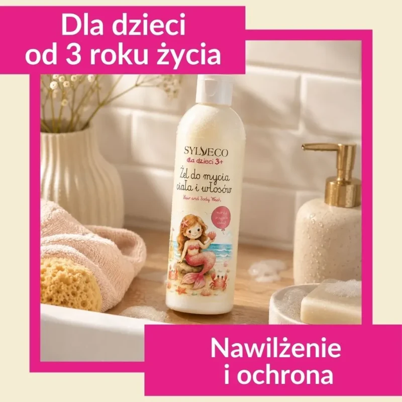 Delikatny żel do kąpieli dla dziewczynek SYLVECO z olejem z awokado