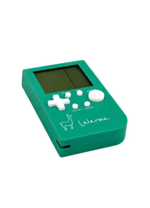 Przenośna konsola retro Lalarma zielona widok pod kątem