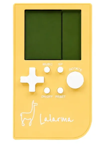 Kieszonkowa konsola do gier retro Lalarma żółta z ekranem LCD
