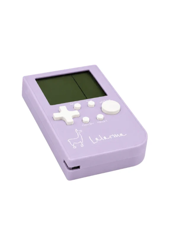 Przenośna konsola retro Lalarma fioletowa widok pod kątem