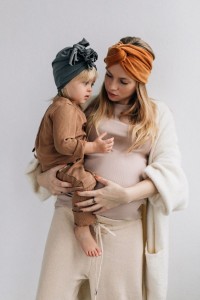 Opaska Turband Maxi VELVET ciepła GOLDEN OCHRE