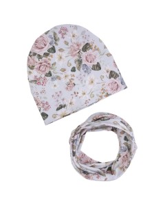 Czapka + Komin LADY ROSA BLUE -50%