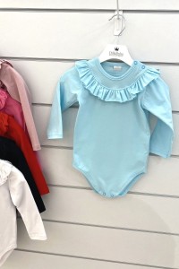 Body z falbanką MIĘTA długi rękaw