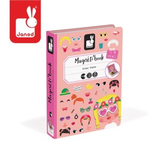 Magnetyczna układanka Śmieszne buzie Dziewczynka Magnetibook 3 lata+ Janod J02717