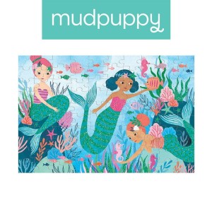 Mudpuppy 5 lat+ Puzzle z brokatem Syrenki 100 el.