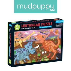 Mudpuppy 5 lat+ Puzzle soczewkowe z ruchomym obrazkiem 3D Dinozaury 75 el.