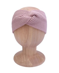 Opaska dziergana POWDER PINK