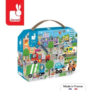 Janod 4 lata+ Puzzle w walizce Miasto 36 el.