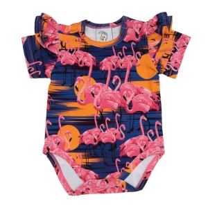 Body z falbankami FLAMINGO SUNSET krótkie