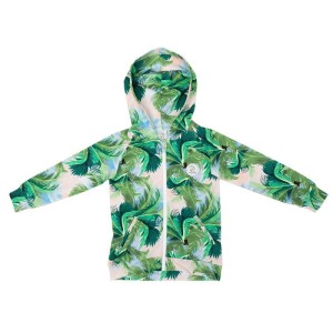 Bluza z kapturem na zamek TIE DYE PALM BLUE