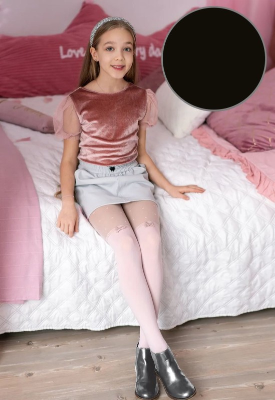 Rajstopy dziecięce ABIGAIL 50 den w kolorze NERO – Knittex