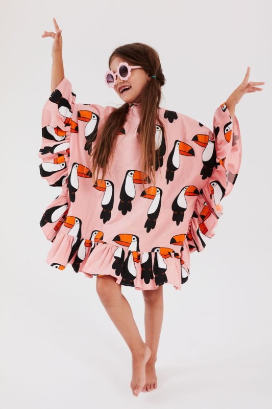kukukid-sklep-poncho dress pale pink tucan-polkabubu-2.jpg