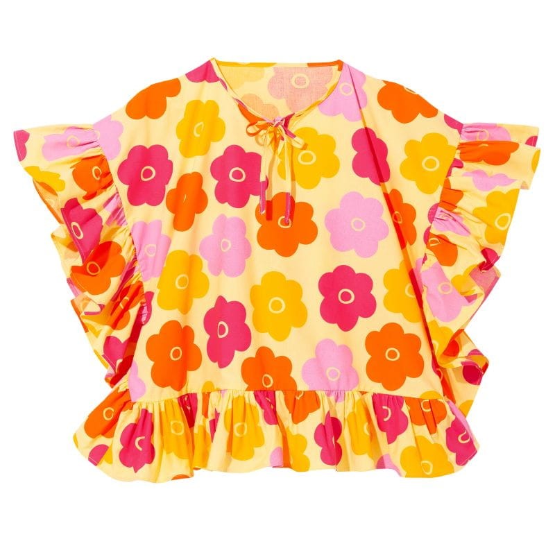 kukukid-sklep-poncho dress yellow flower-polkabubu-1.jpg