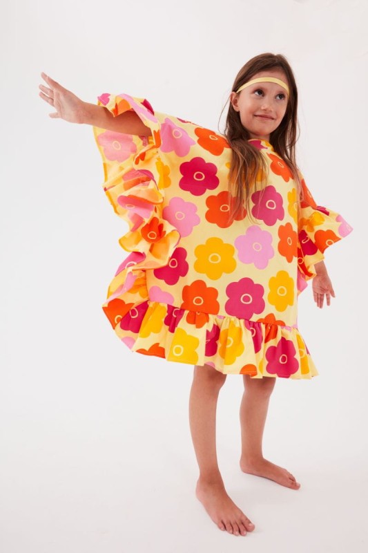 kukukid-sklep-poncho dress yellow flower-polkabubu-2.jpg