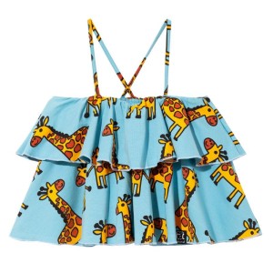 Top z falbankami Frill Tank Top BLUE GIRAFFE