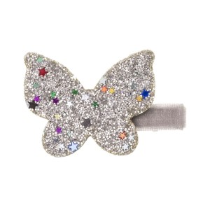 Spinka brokatowa MOTYL srebrny / Silver SIENA 204 10 6492 Y