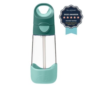 Butelka tritanowa - bidon ZE SŁOMKĄ 450 ml EMERALD FOREST | b.box
