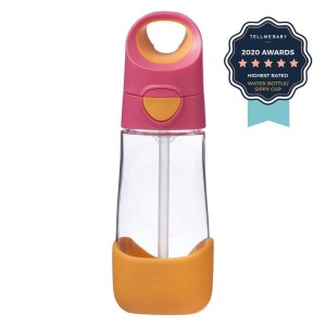 Butelka tritanowa - bidon ZE SŁOMKĄ 450 ml STRAWBERRY SHAKE | b.box