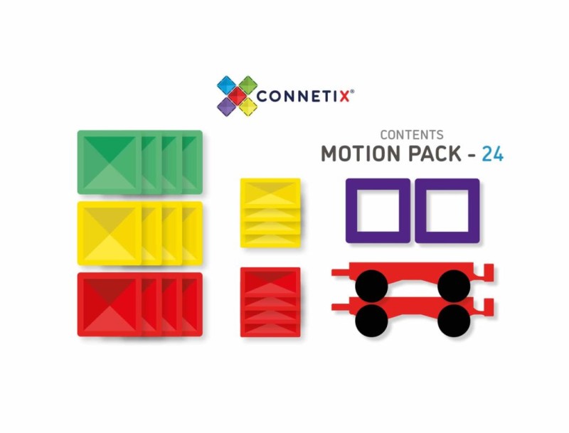 Connetix Rainbow Motion Pack z gumowymi kołami