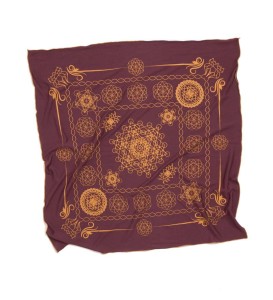 Chusta Mystic Bandana BORDOWO-ZŁOTA