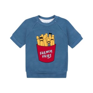 Bluza krótki rękaw FRYTKI NIEBIESKIE - FRIES BLUE / SHORT SLEEVE SWEATSHIRT