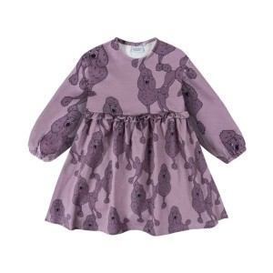 Sukienka rozkloszowana PUDEL FIOLET - POODLE VIOLET / FLARED DRESS