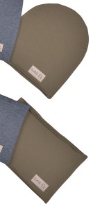 Czapka + Komin KHAKI gładki -50%