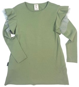 Sukienka 207-22 LUNA DRESS WH FURBELOW TULLE / OIL GREEN