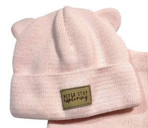 Czapka z uszami 290-22 BEANIE BEAR / PINK