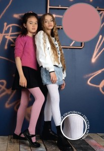Rajstopki BRAID mikrofibra wzorzyste DUSTY ROSE