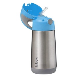 Stalowy bidon termiczny ze słomką 350 ml BLUE SLATE | b.box