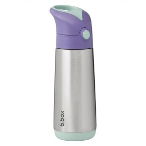 Stalowy bidon termiczny ze słomką 500 ml LILAC POP ( nowy WIĘKSZY model ) | b.box