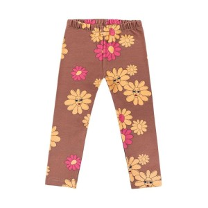 Legginsy KWIATKI BRĄZ - FLOWERS BROWN / LEGGINGS