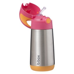 Stalowy bidon termiczny ze słomką 350 ml STRAWBERRY SHAKE | b.box