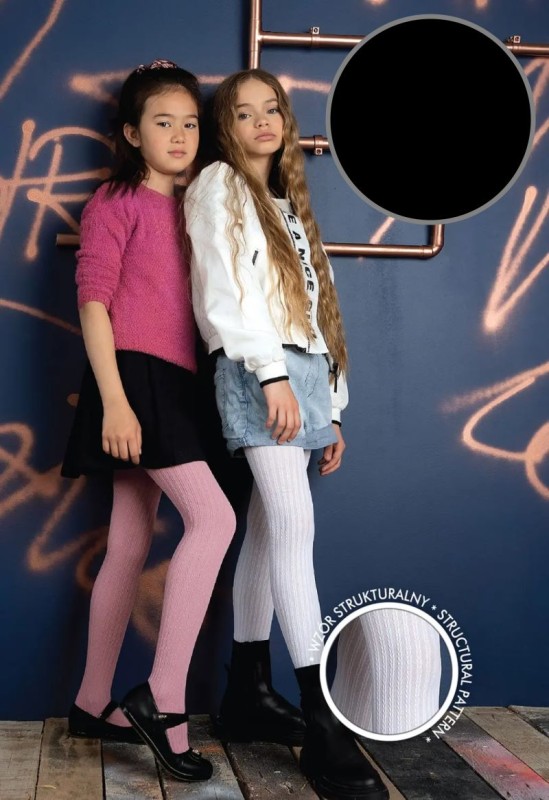 Rajstopki dziecięce wzorzyste NERO – NOQ by Knittex BRAID