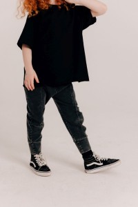 Spodnie VINTAGE BLACK STRAIGHT CUT PANTS